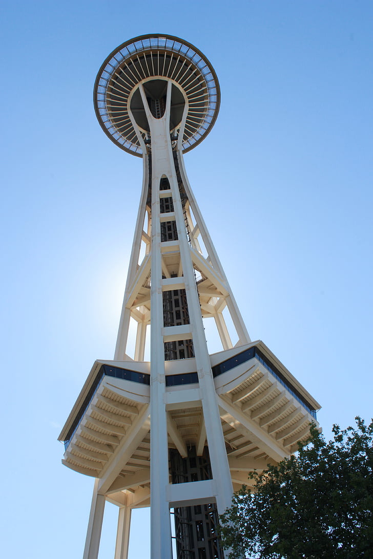 Space needle, Seattle-ben, Washington, építészet, belváros, híres, turizmus