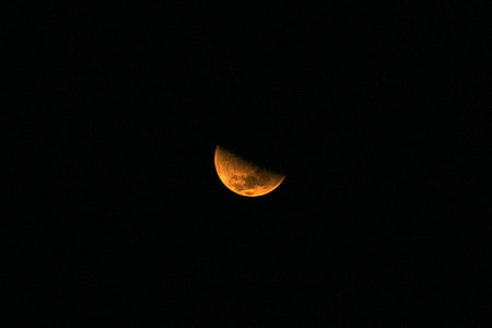 Foto, Luna, oscuro, noche, espacio, la mitad, Astronomía