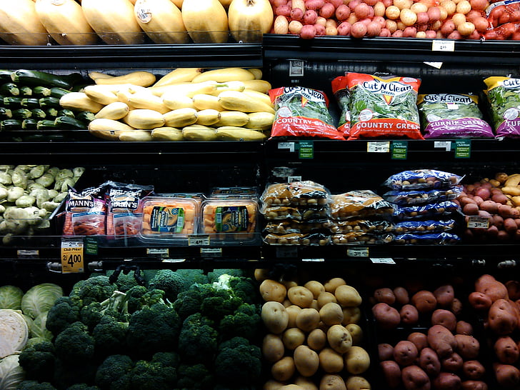 s potravinami, trhu, jedlo, čerstvé, supermarket, zdravé, organické