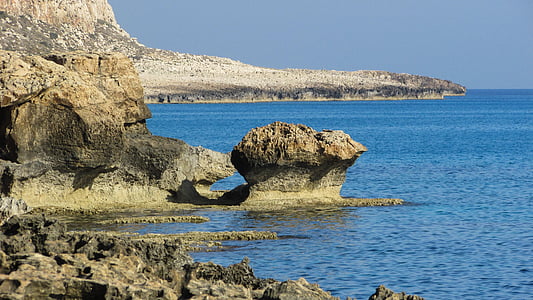 Küpros, Cavo greko, rahvuspark, kivine rannik, rannajoon