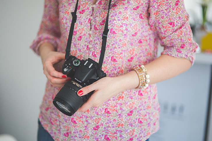 DSLR, kamero, Nikon, fotograf, photoshooting, dekle, ženska