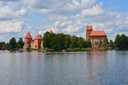 trakai, lithuania, castle, medieval, historical, tower, galve