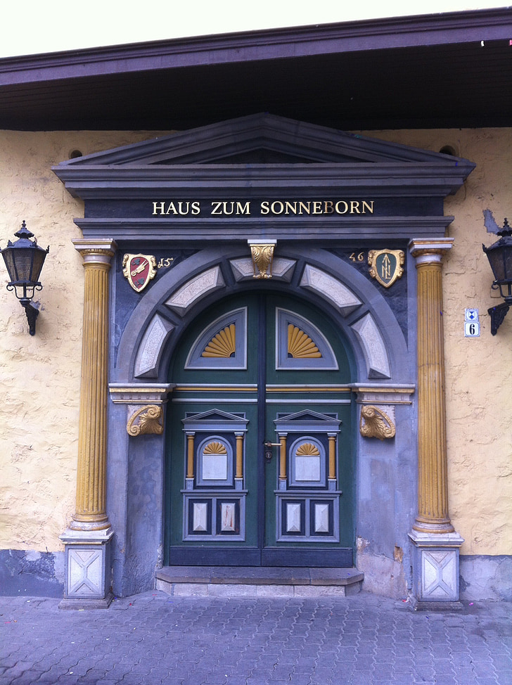 Portal, huset inngangen, mål, Erfurt, til sonneborn, historisk