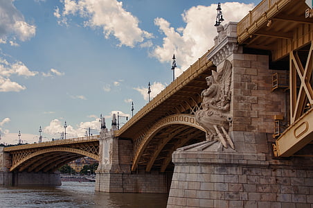 Margaret-bron, Bridge, Danube överbryggar, Budapest, platser av intresse, floden, Ungern