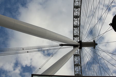 Лондонското око, атракция, ниско ъгъл, забележителност, Лондон, пътуване, Англия