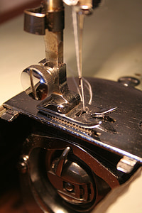 缝纫机, 缝纫, 平, 梭壳, 线轴, 针, 压脚