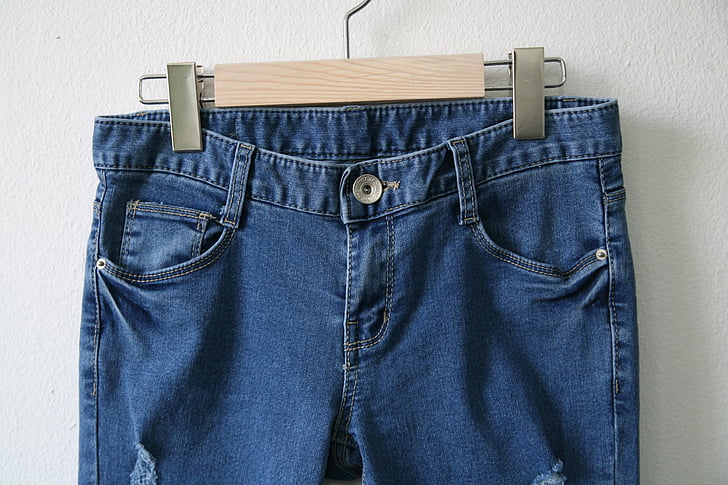 džínsy, detail, lepené