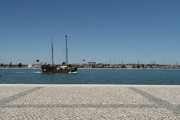 Portimao, Algarve, Portugal, voyage, rivière, bateau, Caravela