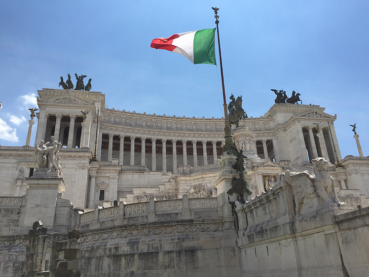 Roma, Řím, Itálie, orientační bod, Piazza, Panorama, Italština