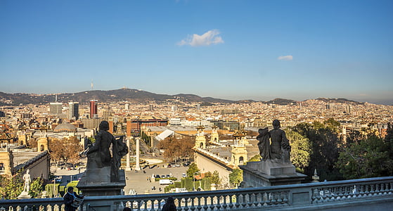 巴塞罗那, 西班牙, 雕像, 城市景观, 景观, 欧洲, 加泰罗尼亚