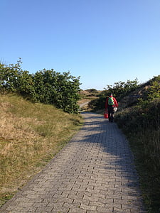 way, island, spiekeroog, outdoors, nature, people, footpath