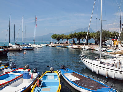 port, båter, Italia, Pier, Garda