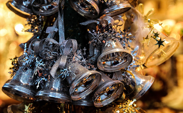 campanas, Navidad, mercado de Navidad, decoraciones de la Navidad