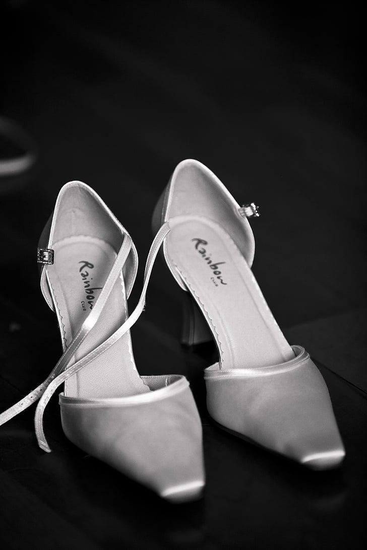 noir et blanc, classique, élégant, mode, pied, chaussures, glamour