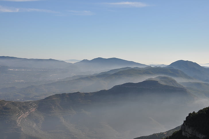 mgła, góry, krajobraz, Natura, Montes, niebo, Hiszpania