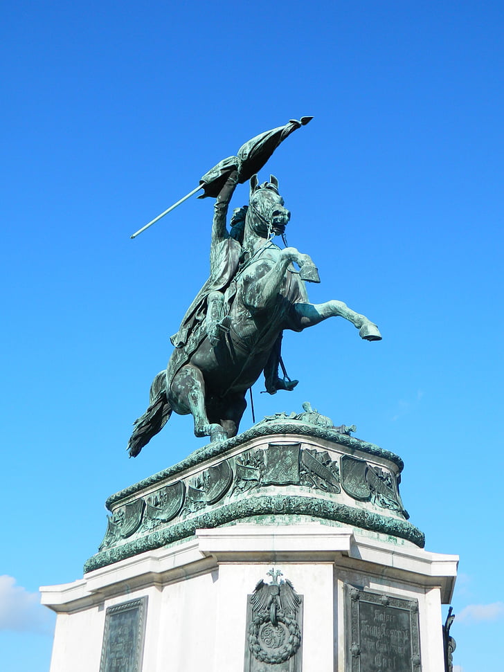 the statue of, horse, bronze, rider, monument, vienna, franz josef