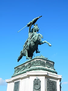 Die Statue des, Pferd, Bronze, Fahrer, Denkmal, Wien, Franz-josef