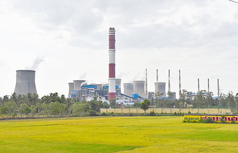 planta d'energia, tèrmica, Torre, carbó, fum, energia, electricitat