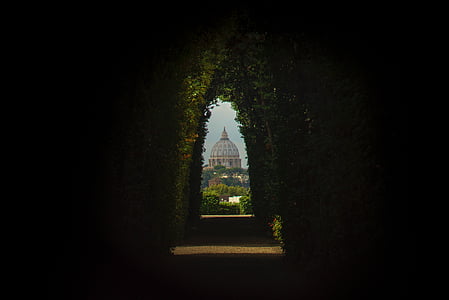 nuotrauka, pilka, kupolas, pastatas, mėlyna, dangaus, Vatikanas