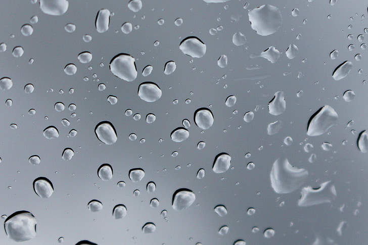 Regndroppar, våt, droppar, vätska, makro, droplet, fönster