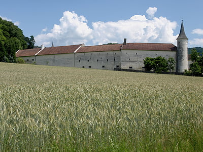 st leonhard, estate, building, fortified, tower, wall, architecture