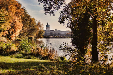 Kasteel charlottenburg, kasteelpark, Berlijn, herfst, Schlossgarten, Kasteel, Park