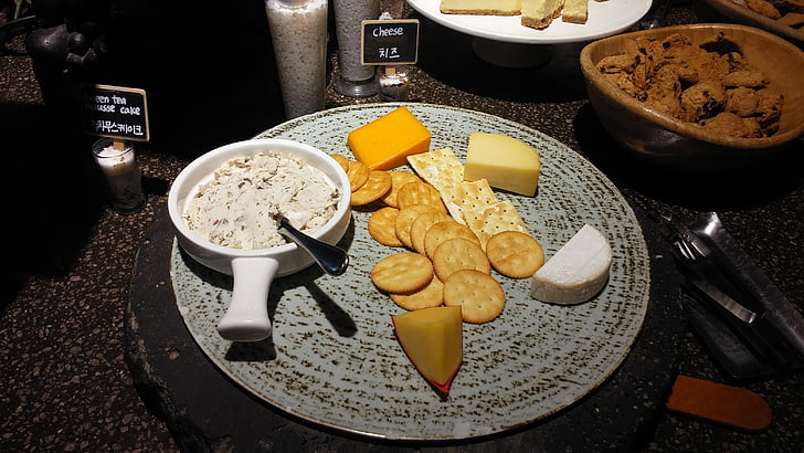 sūris, patiekalas, Edam, tiltas, krekerių, sistemos, švediškas stalas