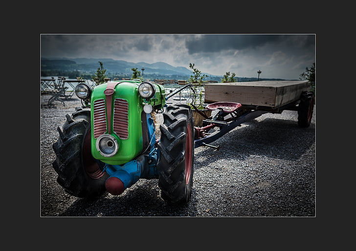 traktor, hurtig, landbrug, gamle, jord køretøj, gammeldags, retro stil