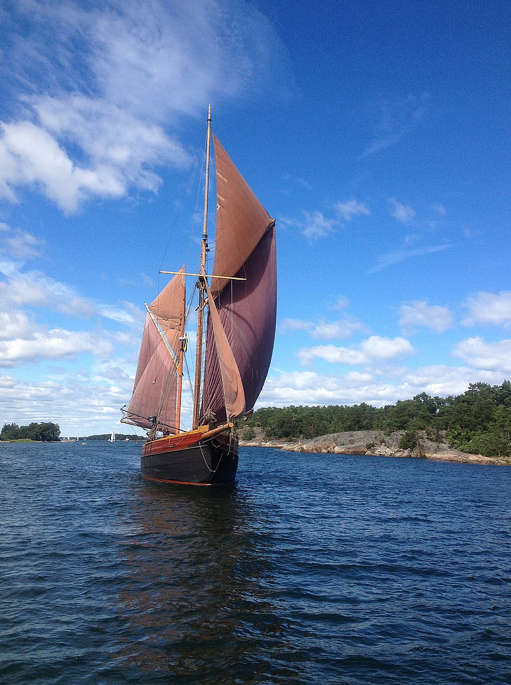 ship, sailing, sailboat, archipelago, the stockholm archipelago, summer, sea