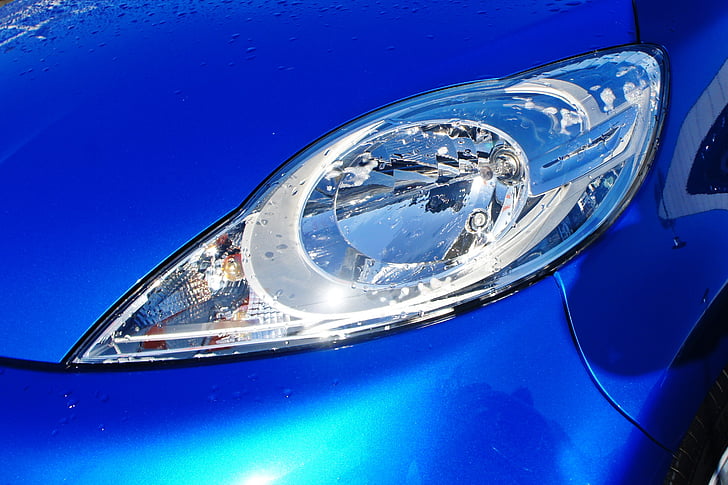 Auto, Lampe, Blau, Peugeot, Landfahrzeug, Transport, glänzend