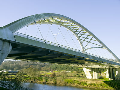 tilts, Lugo, Rio Mińo, tilts - vīrs lika struktūra, upes, arhitektūra, Transports