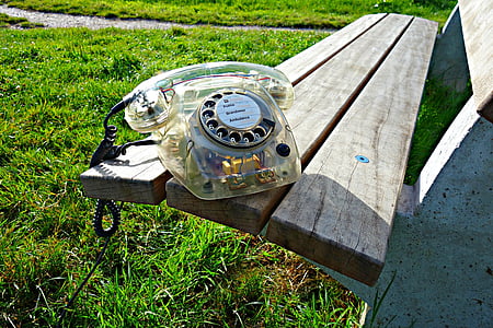telefon, retro, régi vágású, analóg, telefon, kommunikáció, kábel