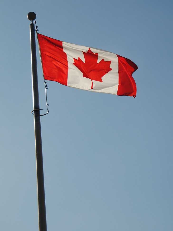 флаг, Канада, страна, националните, международни, нация, вятър
