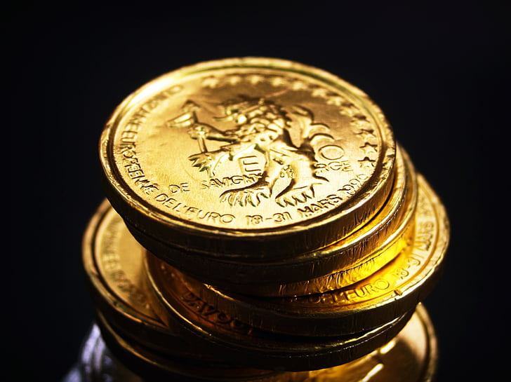 moneta, Auksas, grynųjų pinigų, izoliuotas, bokštas, ekonomika, norma