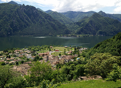 Lago d ' idro, Idro, ANFO, kaimas, ežeras, kalnai, Gamta