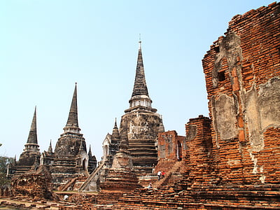 Ayutthaya, Thaïlande, origine ethnique, sculpture, oriental, voyage, statue de