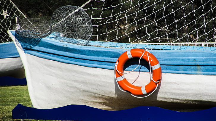boot, vissersboot, traditionele, decoratie, Toerisme, Cyprus, Ayia napa