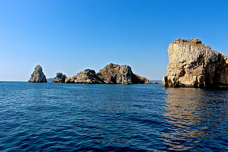 sea, rock, nature, water, stones, blue