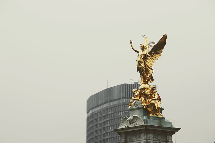 London, England, skulptur, gylden, gull, Angel, kontorbygning