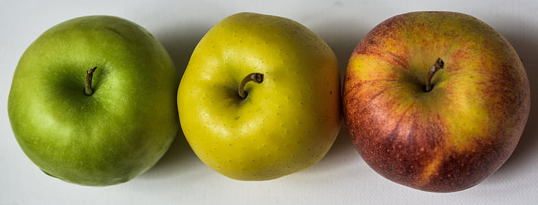 Apple, buah, Makanan, musim, sehat, segar, hijau