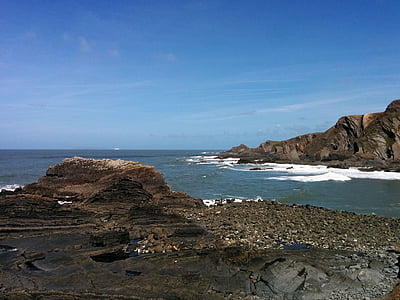 mar, roca, paisaje marino, piedra, Scenic, Playa, Bahía