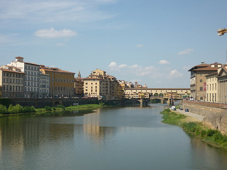 Florens, Arno, Italien, floden Arno, Florens - Italien, Europa, arkitektur