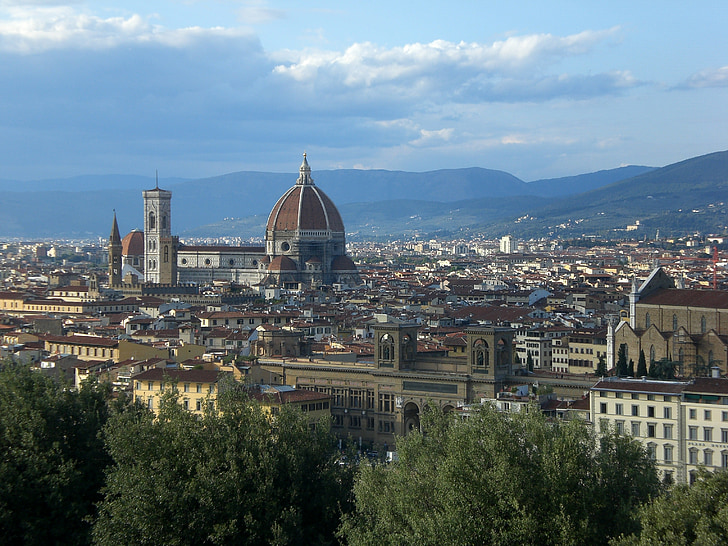 Florencie, Itálie, kostel, Katedrála, Panorama, město