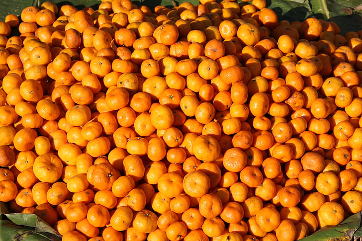 mandariner, Orange, mat, äta, frukt, friska, vitaminer