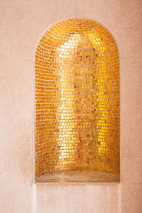 mozaic, aur, nişă, nişă de perete