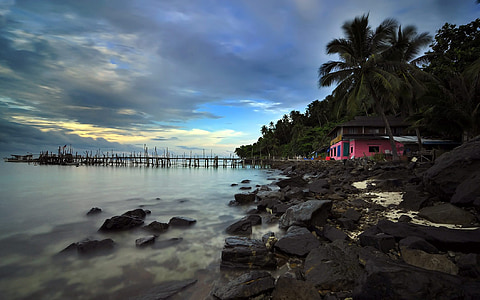 natureza, suset, Malásia, viagens, ao ar livre, pôr do sol, Pulau sibu