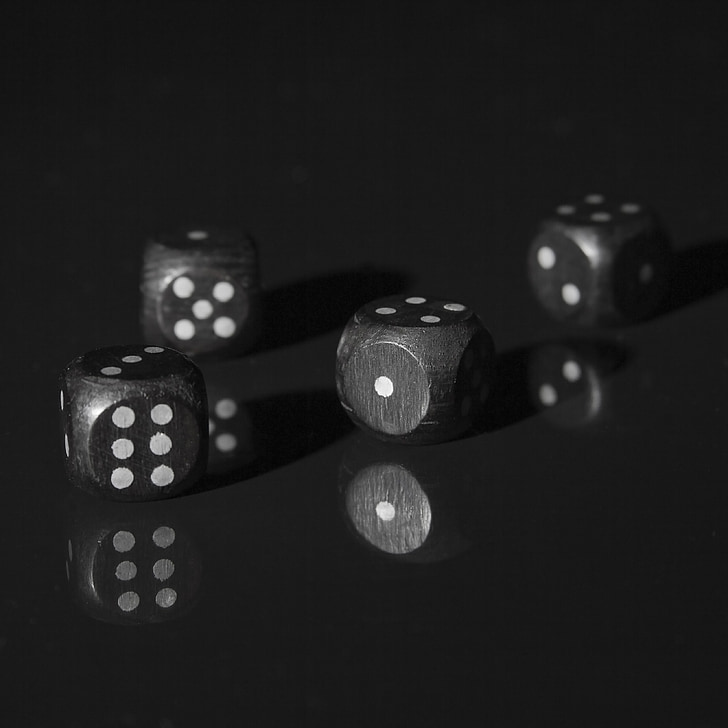 dice, game, random, number, cube, shadow, dark