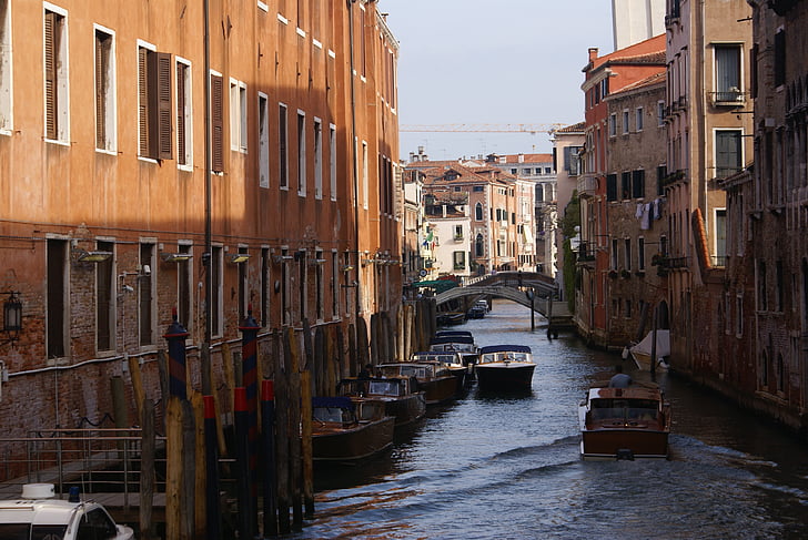Venecija, Italija, ulica, brodovi, vode, kanal, Europe