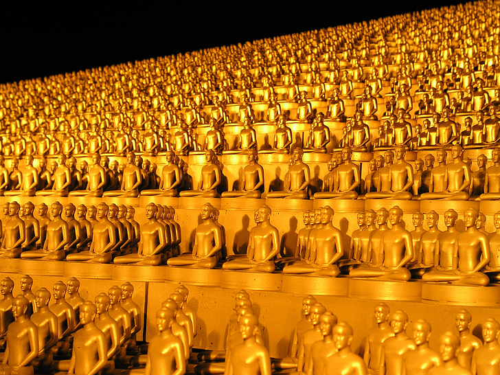 dhammakaya pagoda, więcej niż, milion, budhas, Złoto, Buddyzm, Wat
