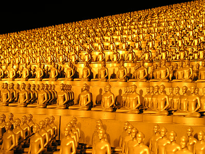 dhammakaya pagoda, več kot, milijonov, budhas, zlata, budizem, Wat